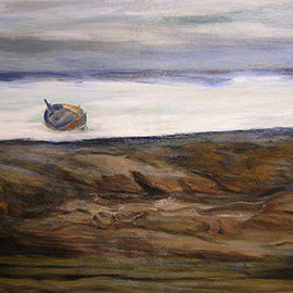 25. Eliza Baxter (1849 – 1935), <i>Sullen Sea</i>, Oil on Canvas, 22" x 27"