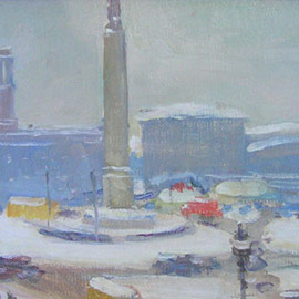 3. Antonio Cirino (1888 – 1983), <i>WWI Memorial</i>, Oil on Board, 8" x 10"