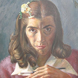 30. Louise Marianetti (1916 – 2009), <i>Thoughtful</i>, Egg Tempera, 17.5" x 14.5"