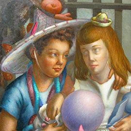31. Louise Marianetti (1916 – 2009), <i>Batina and Nikki</i>, Egg Tempera, 27" x 23"