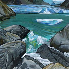 4. <i>Dawes Glacier I</i>, gouache, unframed.