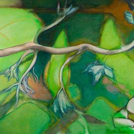 <i>Summer Shadows, 2013, oil on linen,  36" x 50"