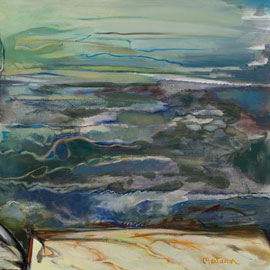 <i>High Tide, 2014</i>, oil on linen,  36" x 50"