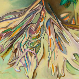 <i>Hosta, 2014</i>, oil on linen,  36" x 50"