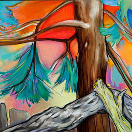 <i>My Garden Grows Sideways, 2011</i>, oil on linen,  36" x 50"