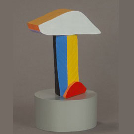 <i>Rain Cloud over Red Rock, 2014</i>, polychrome wood, 4.75" x 5" x 1.75"