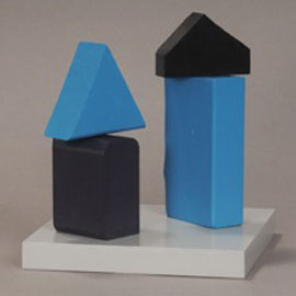 <i>The Conversation</i>, 2013: Right: , polychrome wood, 8" x 3.25" x 1.5" , Left: , polychrome wood, 7" x 3.75" x1.75"