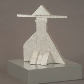 <i>Tulum, 2013</i>, metallic silver acrylic with an iridescent pearl acrylic top coat, 8" x 7.5" x 2.5"