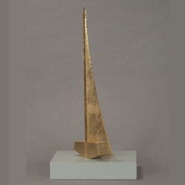 <i>Fang, 2010</i>, Gold metal leaf paint 17.75" x 4.75" x 4"