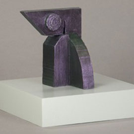 <i>Psst, 2014</i>, monochrome wood,  5.5" x 3.5" x 4.75"