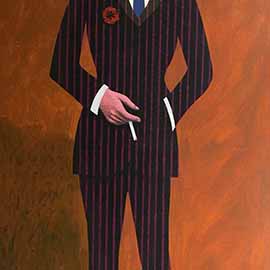 Robert Thornton, <i>The Turkish Assassin (aka Richard Merkin)</i>, Acrylic on Canvas 84" x 44"