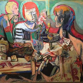 6. Florence Leif (1913-1968), Signed Lower Right, 1955, <i>Outcast Angels</i> Oil on Canvas, 40" x 50"