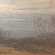 Robert Nisbet (1879 – 1961), Misty Landscape , Oil on Canvas 8” x 10”