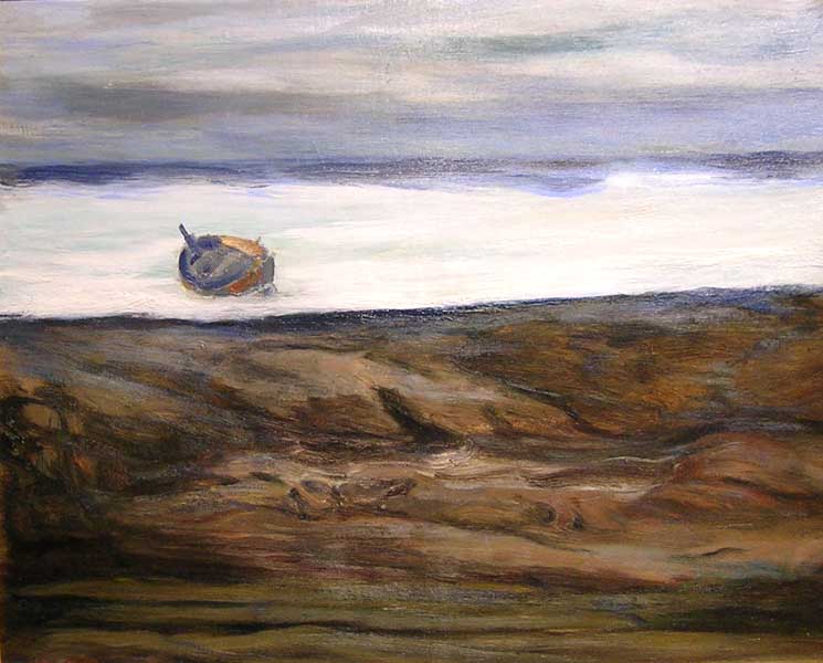 3D. ELIJAH BAXTER (1849 - 1939), “Sullen Sea”, Oil on canvas 22” x 27”