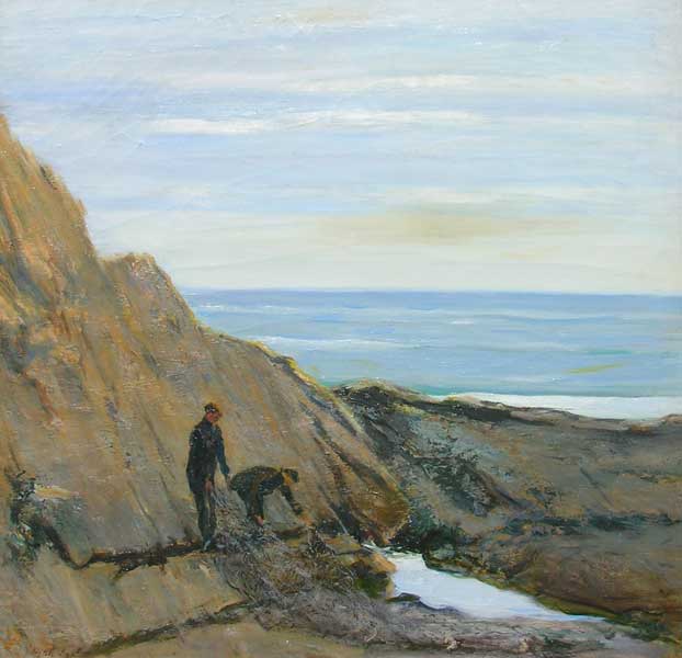 3F. ELIJAH BAXTER (1849 - 1939), “Mist & Sea”, Oil on Canvas 36” x 36”