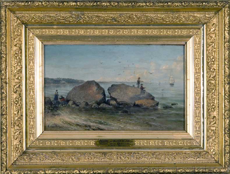 6. ROBERT S. DUNNING (1829 - 1905), "Shore, Block Island", Oil on Canvas 14 1/4" x 18 1/2"