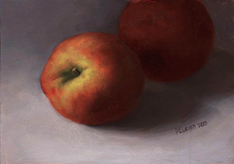 19. Peaches, Oil on Panel, 5" x 7"
