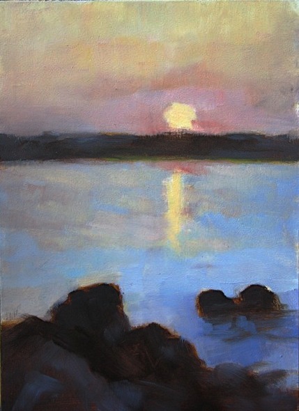 4. Rockport Sunset, Oil on Canvas, 7" x 5"