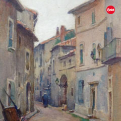 Mabel Woodward (1877 – 1945), Venice Street Scene, Watercolor and Gouache 10" x 7", $1800. Now $750.