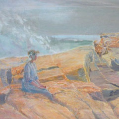 Elijah Baxter (1849 – 1935), Newport Rocks, 1910, Oil on Canvas 16" x 24", $1,500. $1,000. * A very special artist often overlooked by collectors.