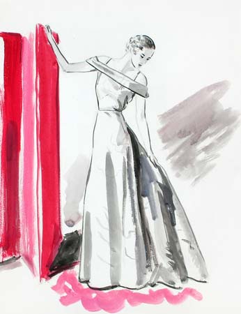 10. White Dress, Watercolor, 16.5" x 12.5"