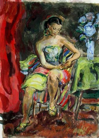 1. Bi-Bop Ballet (Flag Dance #1), Oil on Board, 16" x 20"