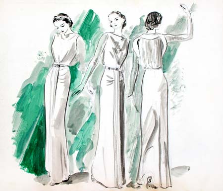 9. Three White Lilies, Watercolor, 15" x 17.75"