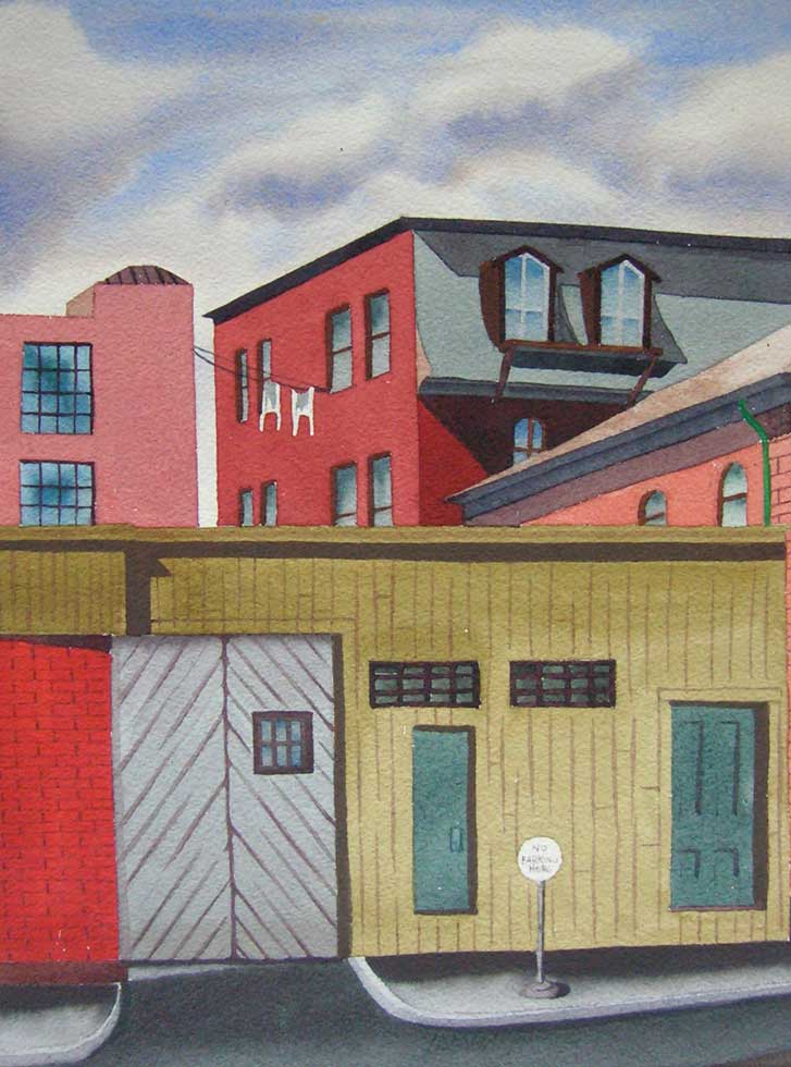 Edgar Corbridge (1901-1988), Hanging Laundry, Watercolor 14" x 10"