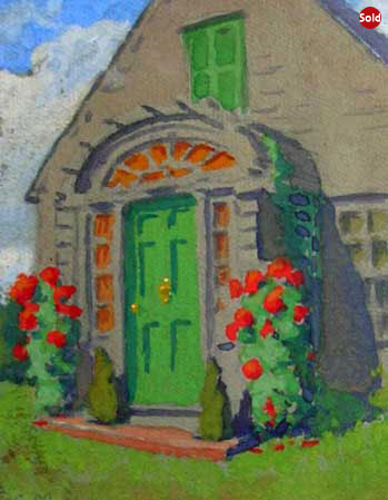 11. Frank Mathewson,(1861 - 1941), Watercolor 3" x 4", Matunuck Studio