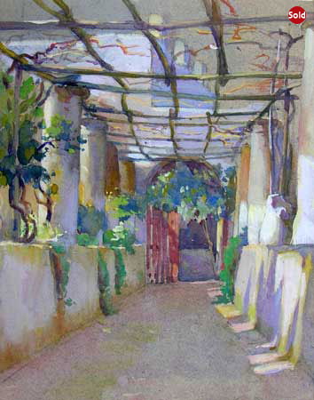 14. Mabel May Woodward (1877 - 1945), Watercolor 10" x 9", Arborway