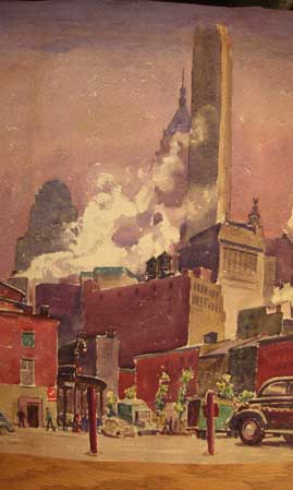 7. Edna Lawrence (1898 - 1986), Watercolor 13" x 15", New York in the 1940s