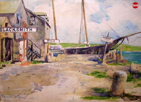 9. Abigail Cooke (1863 - 1919), Watercolor 11" x 12", Along the Shore