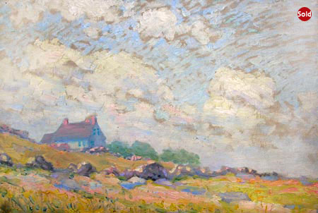 10. Cloudy Day on the Hill, Oil on Canvas 15" x 11"