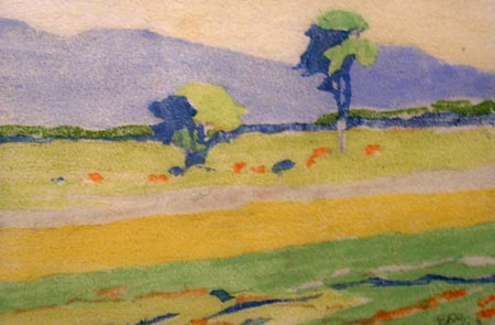 2. Intervale, Color Woodcut 5" x 6"