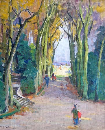 10. Park, Oil on Board 8" x 10"