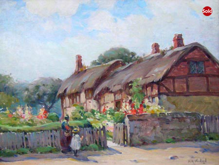 17. Thatched, Oil on Canvas 8" x 10"